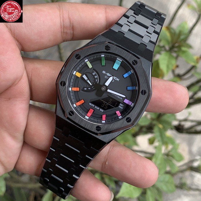 Jam G-Shock GShock GA-2100 GA2100 SKE RainbowOriginal Black Gen3