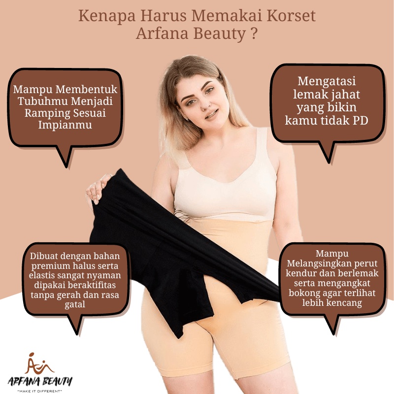 Korset Pelangsing Highwaist Pakaian Dalam Wanita Big Size Ukuran M L XL XXL XXXL Body Slimming Pakayan Pakian Bawahan Celana Dalam Korset Jumbo 100Kg Elastis Anti Begah Melar Munafie Sepaha Original Import Premium