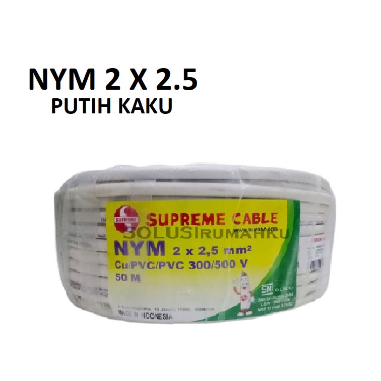 ECERAN Per Meter Kabel NYM 2 x 2,5 SUPREME NYM 2X2,5 PUTIH