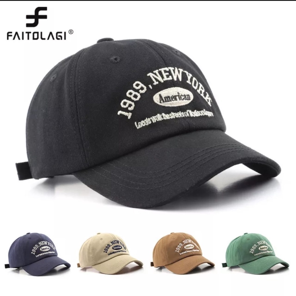 Baru Keren Terpopuler Topi Baseball Bisbol Pria Wanita Trends Model 1989 NEW YORK American Hats Caps Unisex Vintage  Kekinian Bordir Berkualitas Terlaris