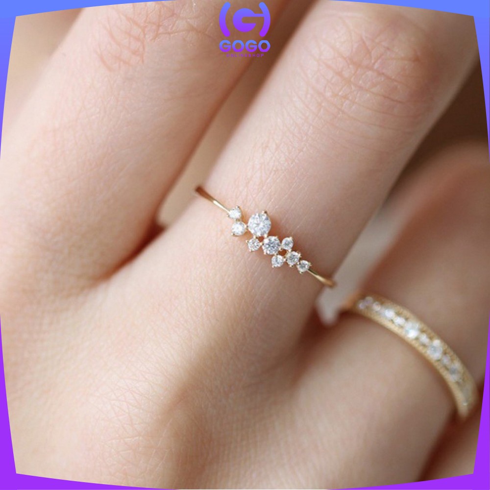 GOGO-K86 Cincin Wanita Diamond Fashion Korea Cincin Bentuk Hati Simple Ring Aksesoris Perhiasan Wanita