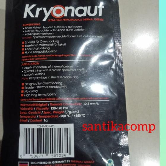 Thermal Grizzly Kryonaut Thermal Pasta Processor 1 Gram