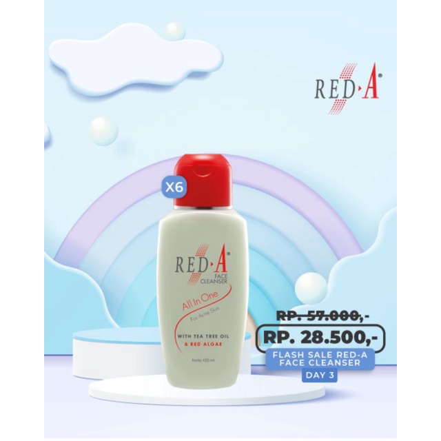 Paket 6 Red-A All in One Face Cleanser Whitening Bengkuang