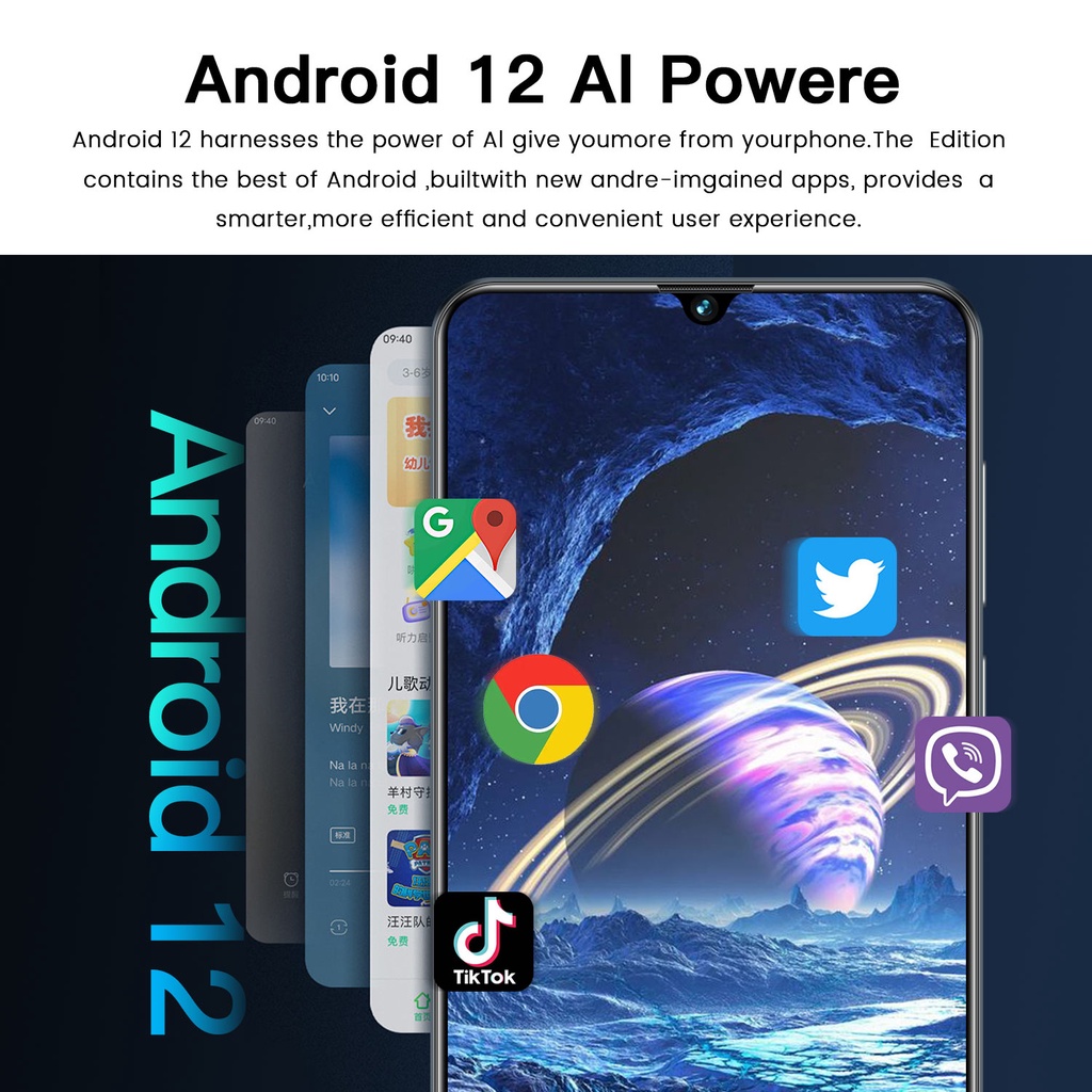 A17 HP Murah 5G 7,5 Inci Layar Full Handphone Android 12.0 Smartphone Asli RAM 12GB + ROM 512GB HD Kamera Ponsel