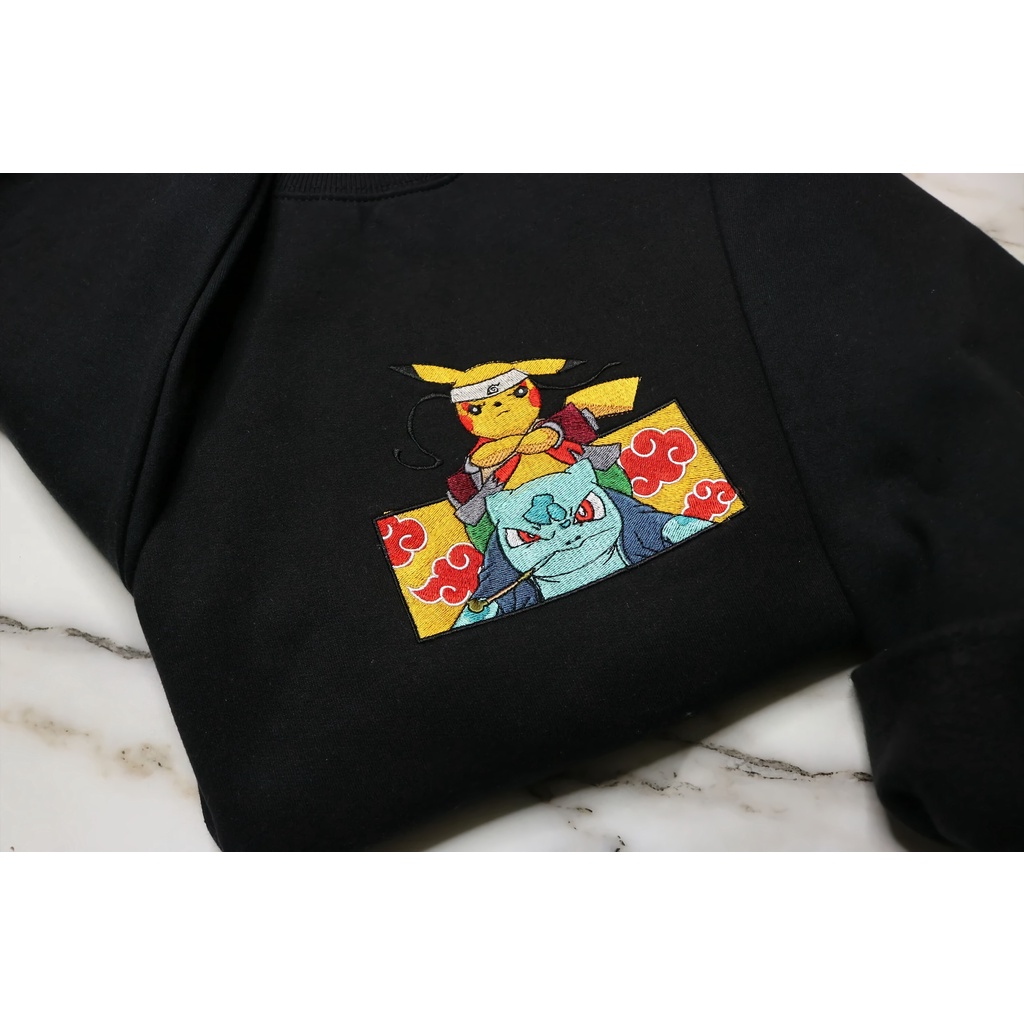 Crewneck Pikachu Shippuden Embroidery Premium Unisex