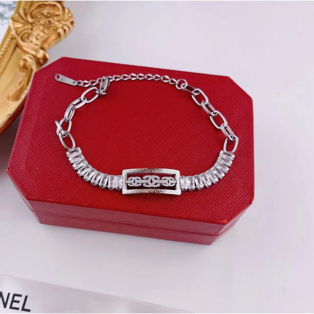 Gelang Titanium Rantai Full Mata Perhiasan Fashion  0082