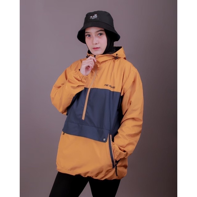 The Bojiel Daily - Orange Navy Jaket Cougle Jaket Parasut Jaket Pria Jaket Outdoor