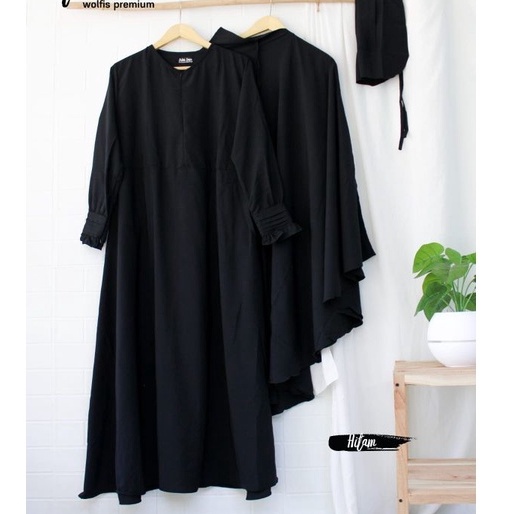 GAMIS SET CADAR WOLFIS POLOS SERIES 2 TERBARU / GAMIS SET HIJAB BASIC WOLFIS POLOS HIJAB NON PET