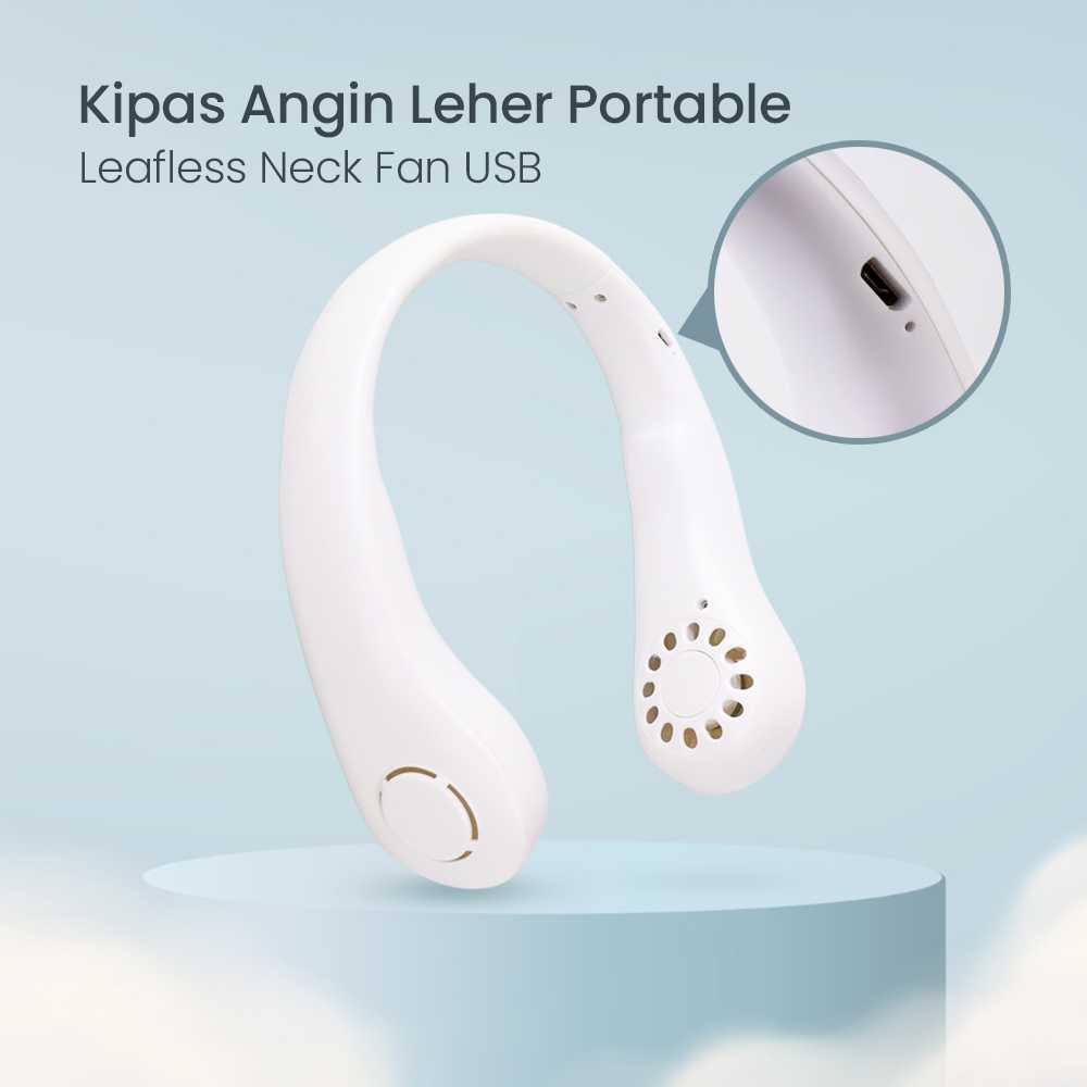 Kipas Angin Mini Gantung Leher Portable USB Rechargeable / Kipas Angin Kecil Isi Ulang / Mini Fan Neck Elektrik