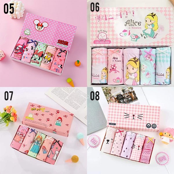 LID9061 - Celana Dalam Anak Girl Kotak Set 5in1 Premium Your Affordable Quality!