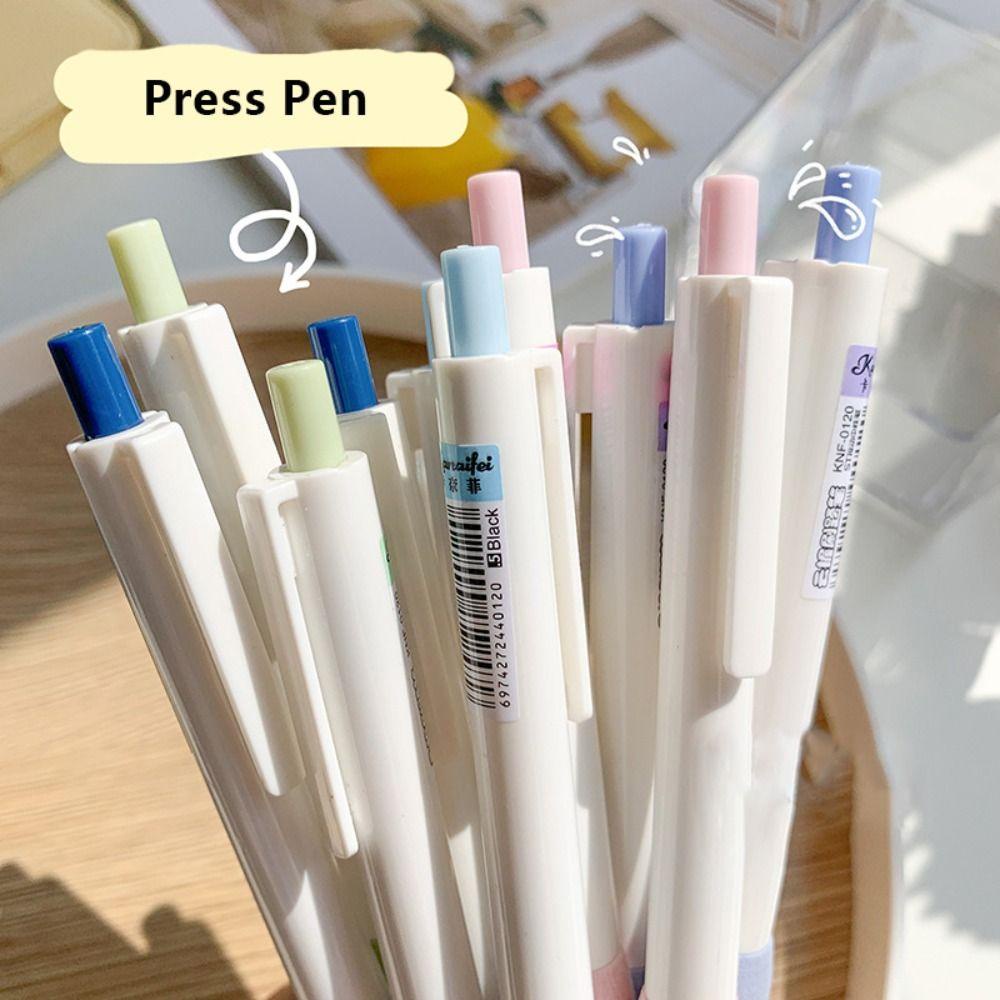 Preva 5PCS/Set Press Pena Netral Hadiah Kualitas Tinggi Sekolah Kantor Alat Tulis Soft Grip Gel Pen