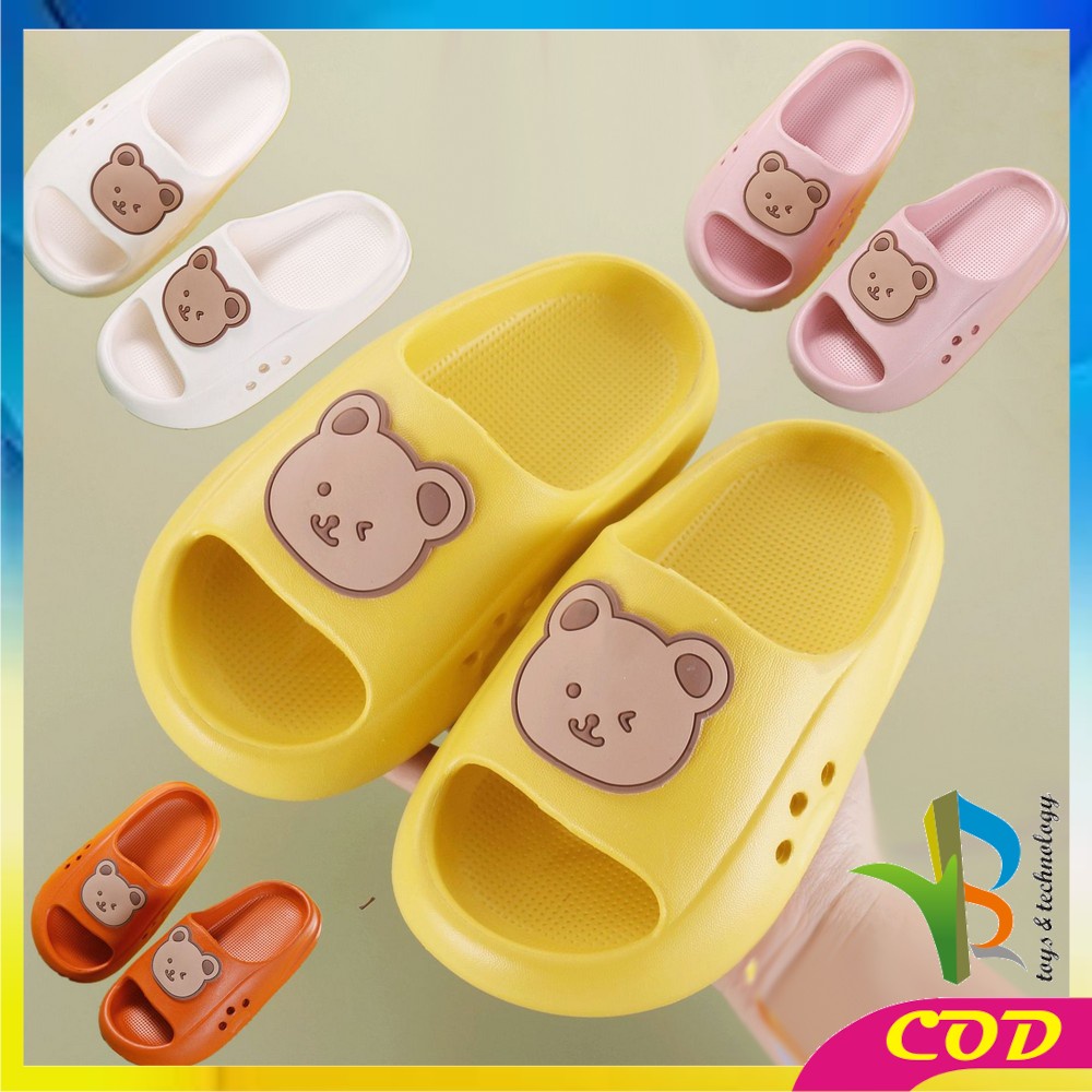 RB-S45 Sandal Anak Perempuan Laki Laki Model Slip On Motif Beruang Anti Slip / Sandals Bear Baby Slippers High Quality Import