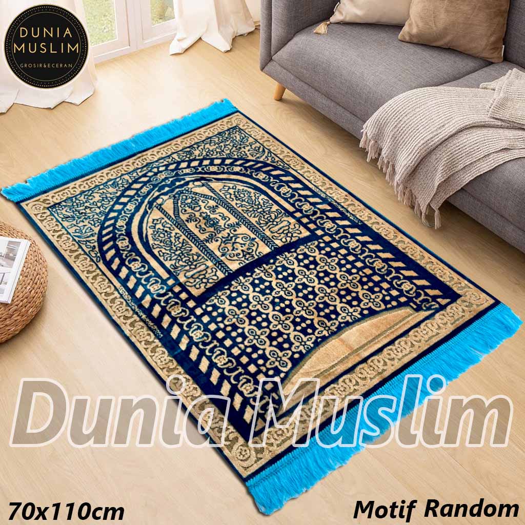 Sajadah Turki Dewasa Super Gold Bahan Beludru Tebal Dan Halus Perlengkapan Sholat Dunia Muslim