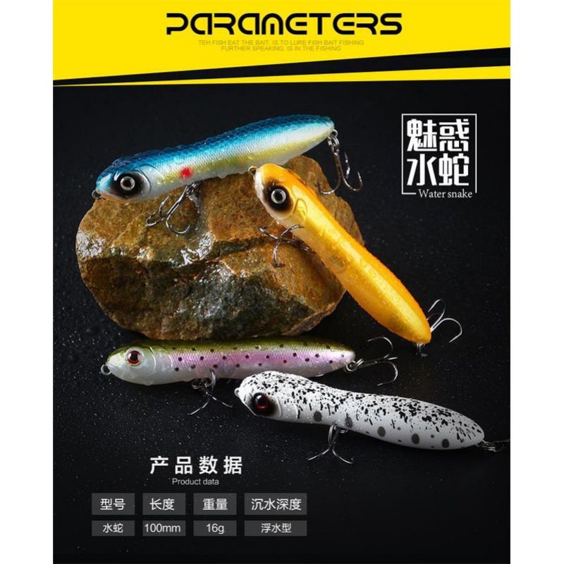 Umpan Pancing Pensil WTD 10cm 16gr TOP WATER