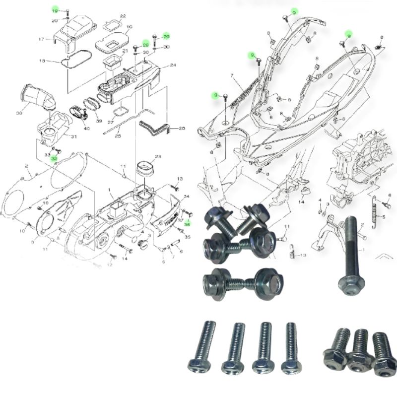 baut cover cvt dek mio sporty mio smile