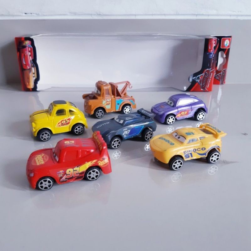 Mainan Anak Mobil Cars 3 Set - Mini Pull Back Diecast Car Set Isi 6 Pcs