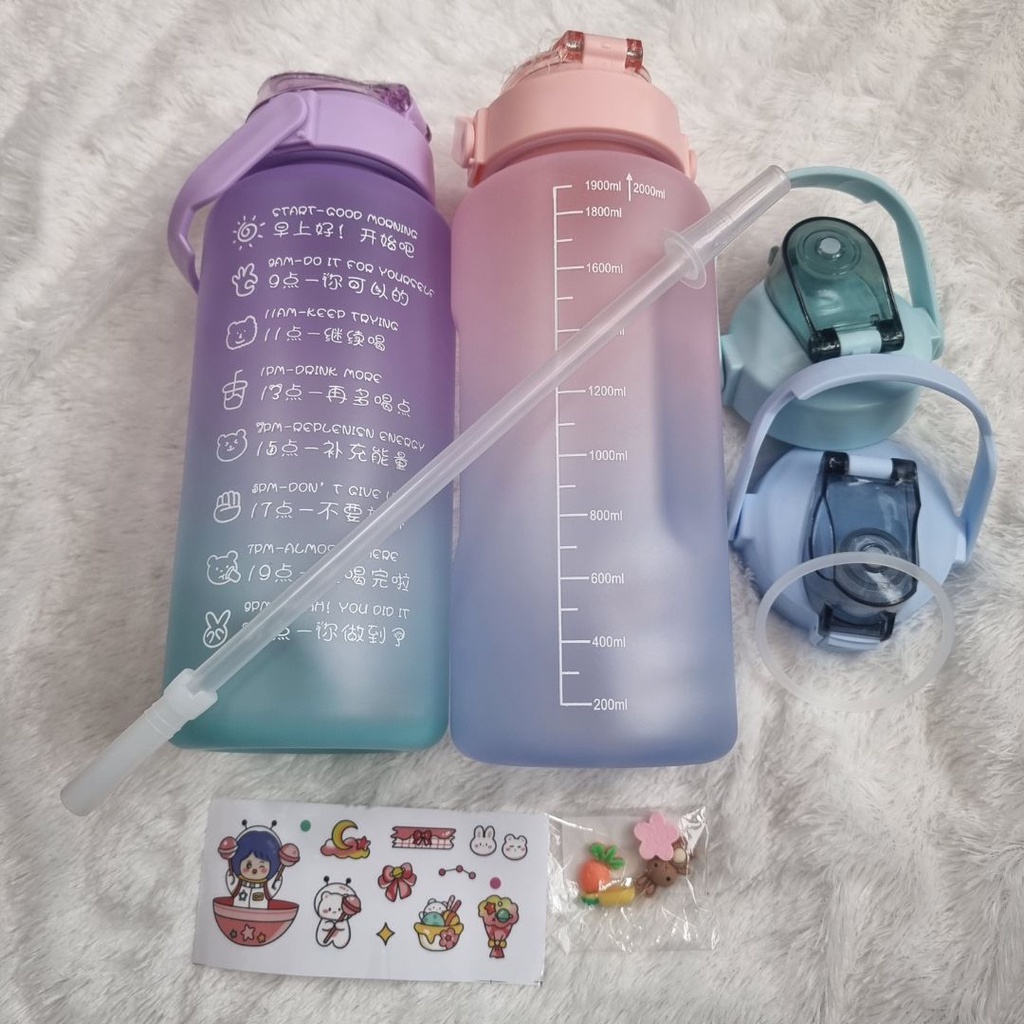 BOTOL MINUM KEKINIAN/BOTOL MINUM 2 L ( TUBLER ) / BOTOL MINUM VIRAL KEKINIAN MURAHH