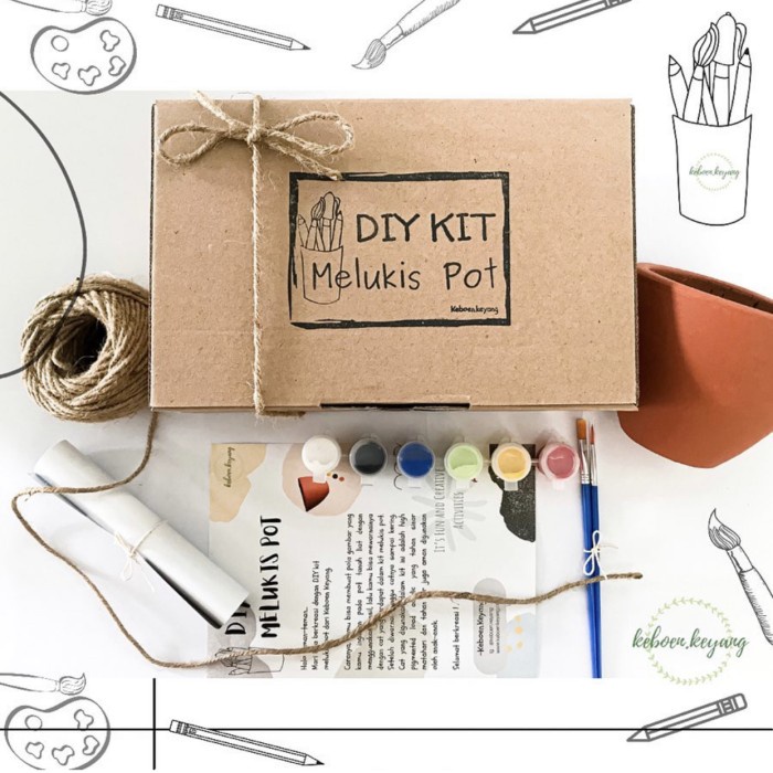

(COD) DIY Kit Melukis Pot/kado/hampers/kreativitas anak