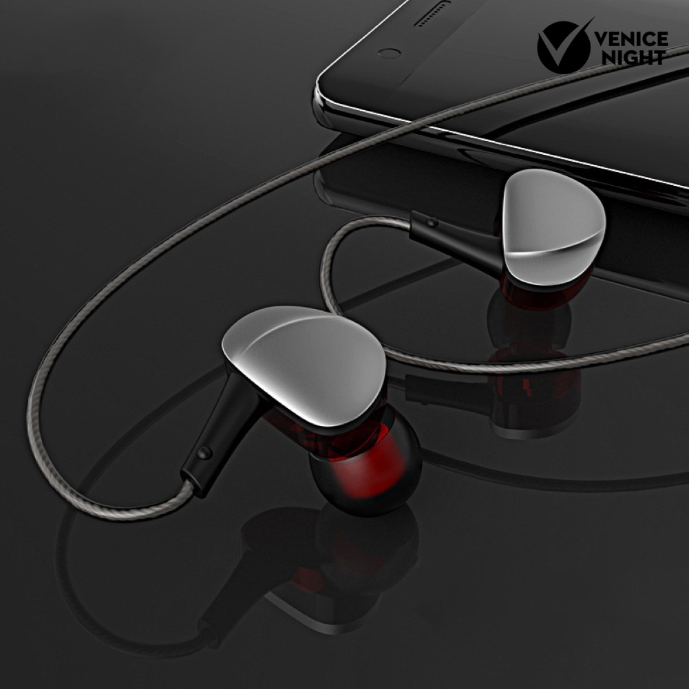 (VNEP) (Berkabel) S10 Universal Quad-core In-Ear 6D Bass HiFi Musik Earphone Olahraga Headset