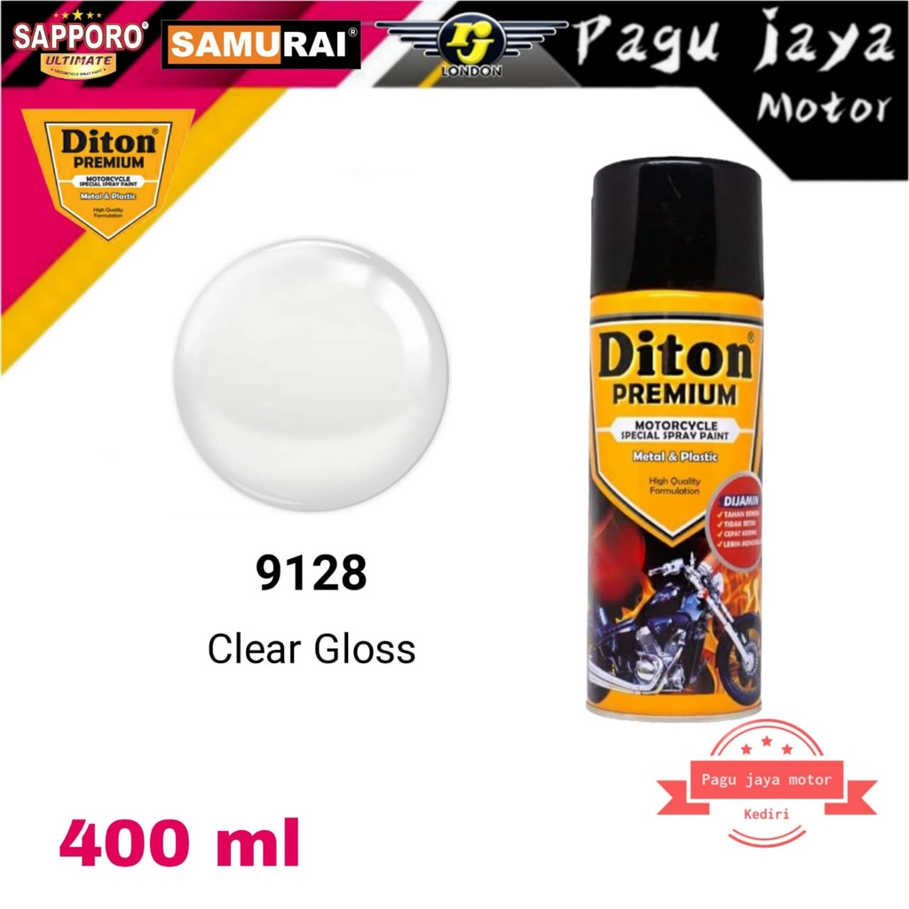 DITON PREMIUM 9128 CLEAR GLOSS GLOSSY DAN ACTIVATOR AKTIVATOR 400ml cat semprot spray paint pilox pilok