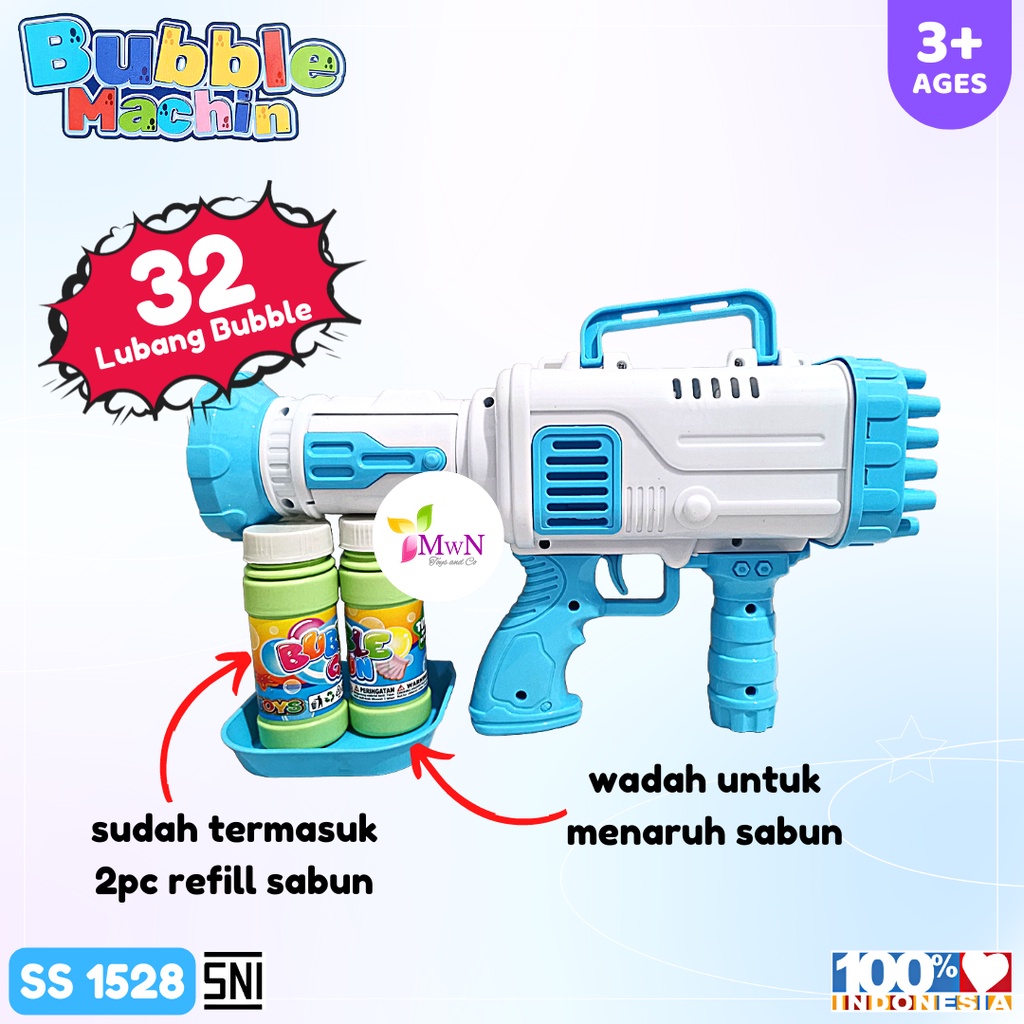 MWN Mainan Bubble Bazooka Launcher Machine 32 Lubang SS1528