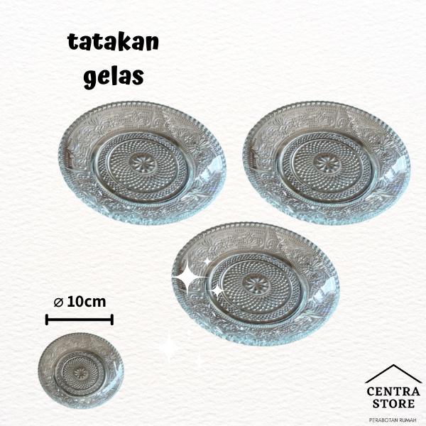 Tatakan Gelas Beling Alas Piring Kaca Kecil -Diameter 10cm