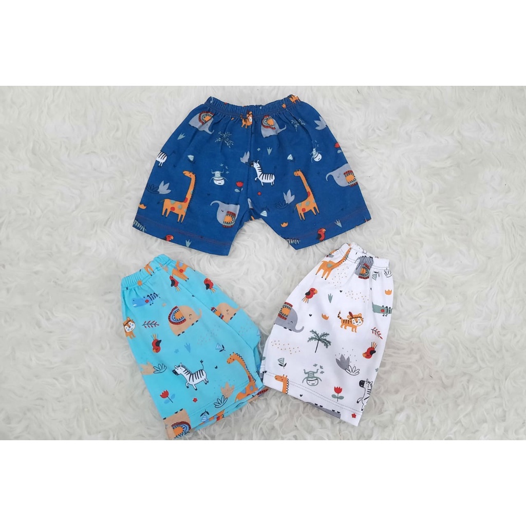 Celena pendek bayi motif / polos , celana bayi pendek