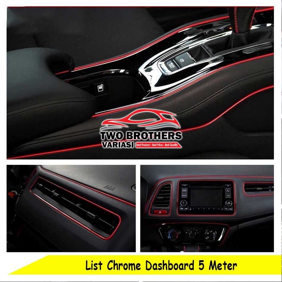 List Dashboard Trim Mobil Interior Dekorasi Lis 5 Meter Bonus Rakel