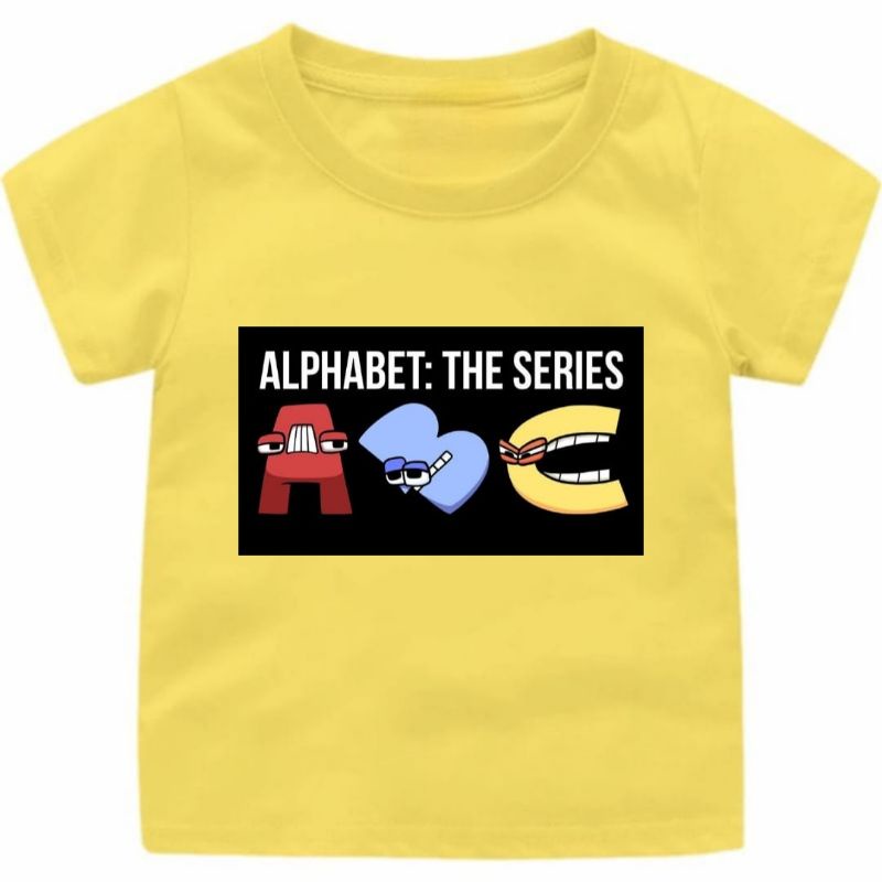 BAJU KAOS ANAK CEWEK-COWOK 1-12 TAHUN MOTIF ALPHABET LORE THE SERIES