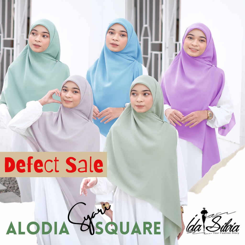 (DEFECT SALE) Jilbab Segiempat SYAR'I Jumbo Kerudung Segi Empat Lasercut dan Jahit Tepi Syari Hijab 