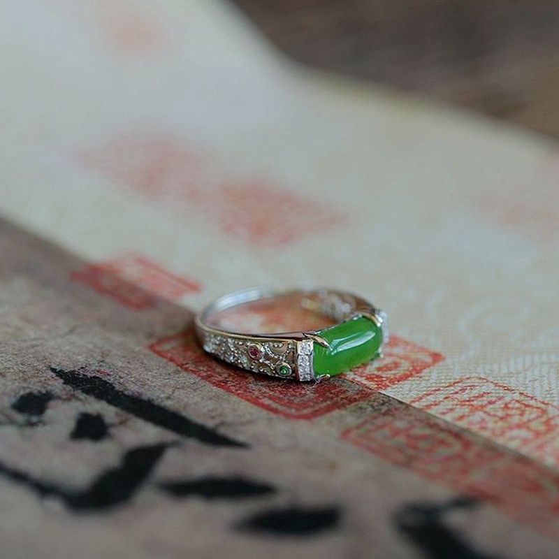 Fancyqube Cincin Sterling Silver S925 Model Terbuka Dapat Disesuaikan Gaya Retro