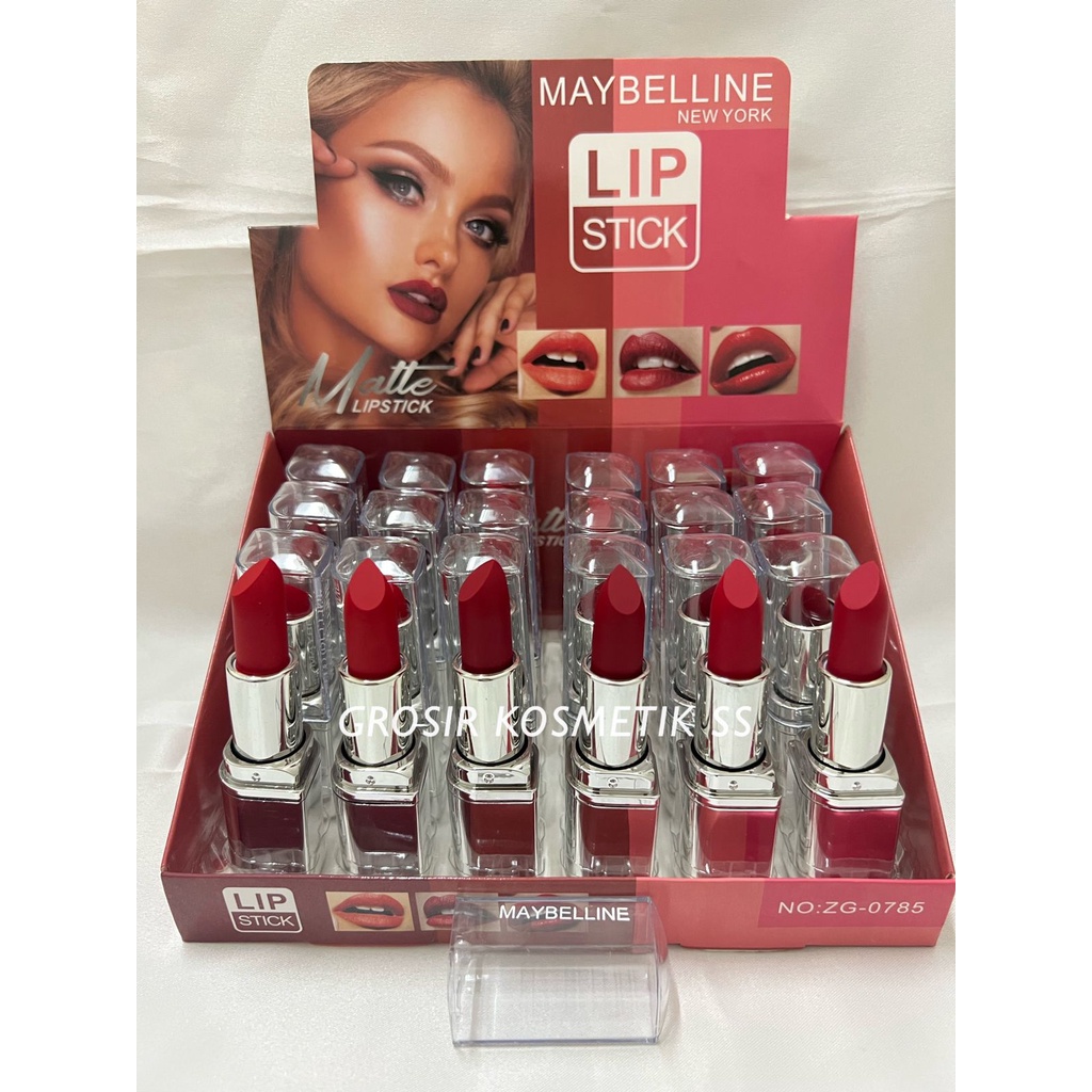 [12PCS] Lipstick Matte Maybelline Waterproof / Lipstick Batang Maybelline