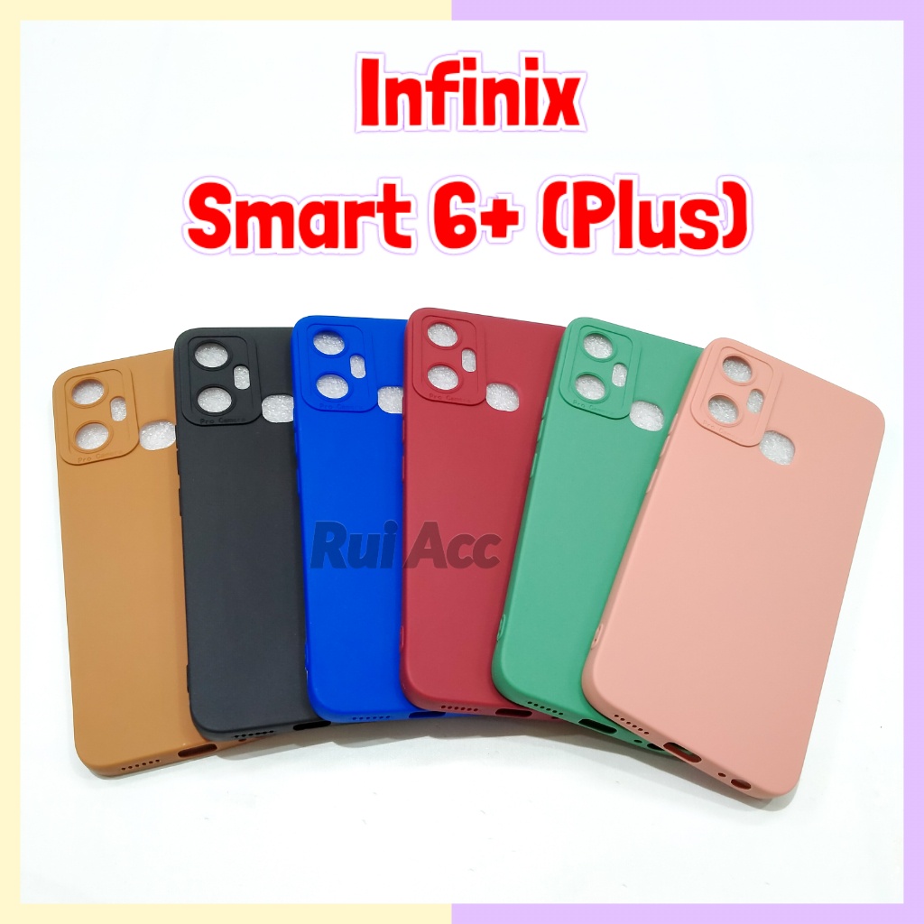 Silikon Candy Infinix Smart 6+ Plus Softcase Warna Warni Lentur Macaroon Pastel Biru Merah Maroon Pink Salem Hijau Hitam Coklat Case Polos