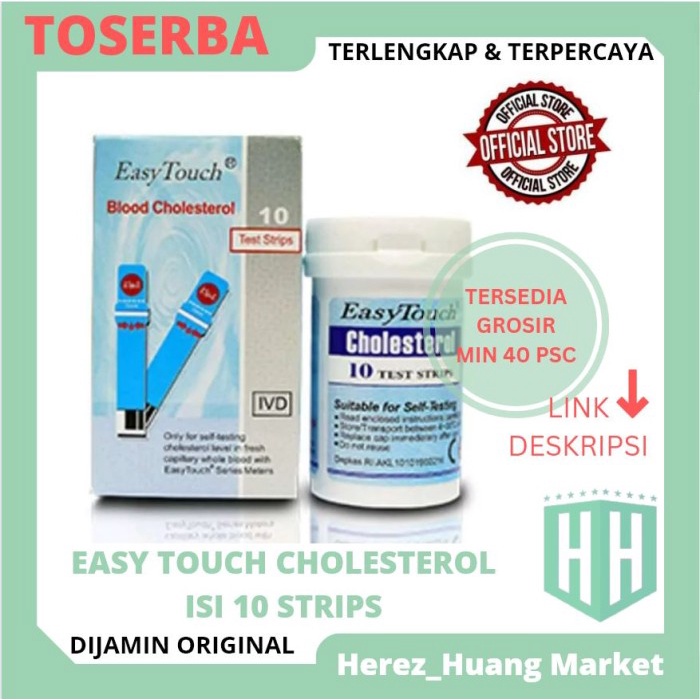 Jual Yy0182 Easy Touch Test Kolesterol Isi 10 Strip / Stick Cholerstrol