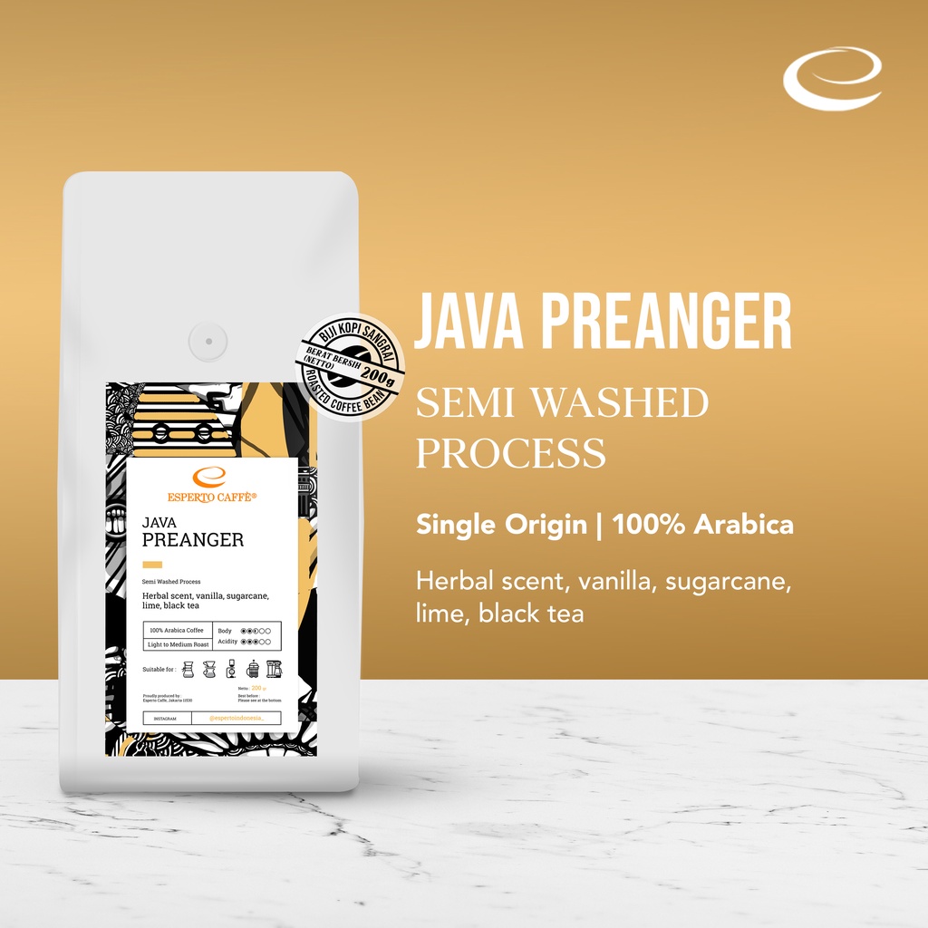 

ESPERTO SINGLE ORIGIN JAVA PREANGER SEMI WASHED PROCESS 200gr