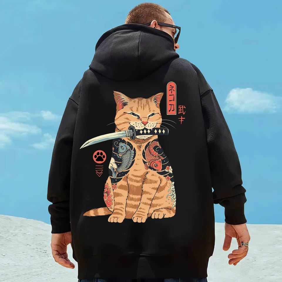 Sweater Hoodie Pria Kucing Cat Samurai Oversize Distro Hoodie Jumper Jaket Ninja Kucing Shinobi Neko Hodie Switer Jepang Kucing Samurai Hoodie Pria Distro Original Tebal Hoodie Pria Oversize Xxxl Original Hodie Cowok Distro Premium Tebal Dan Halus Jumbo