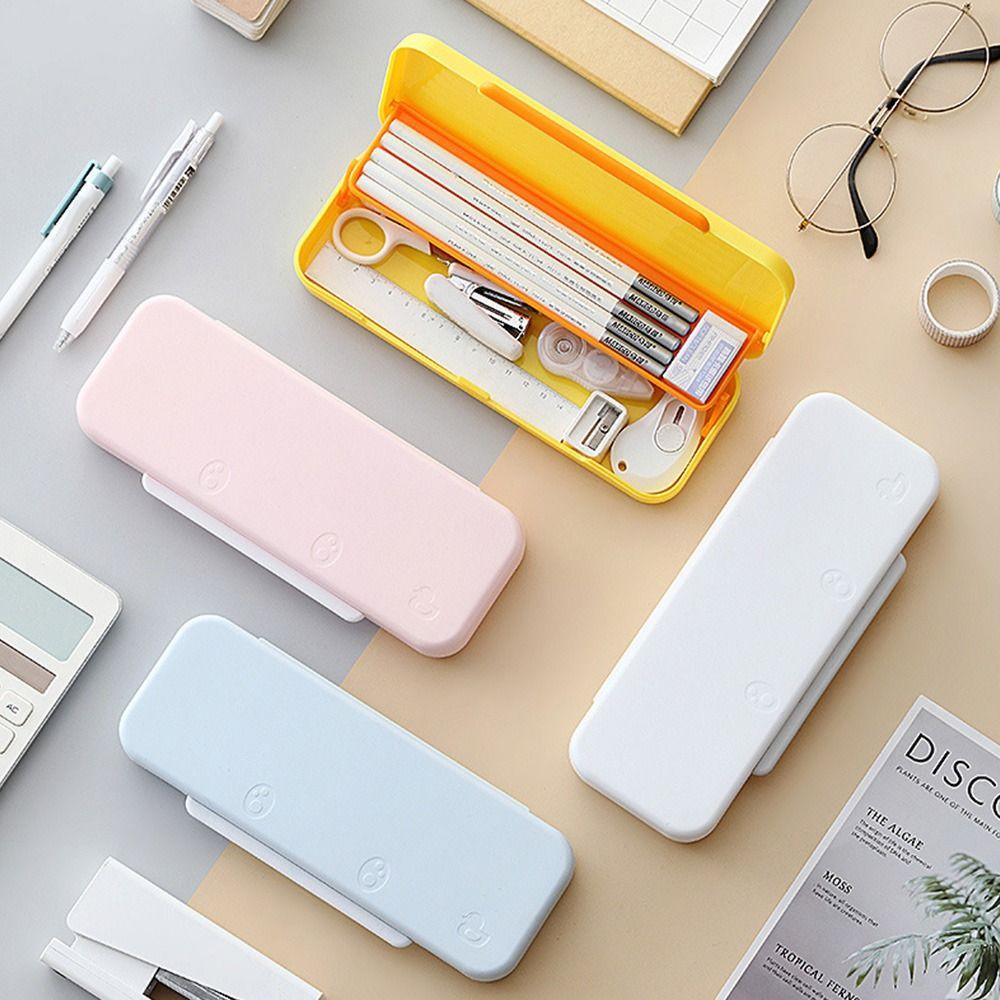 Tempat Pensil Nanas Multifungsi Kreatif Double-layer Stationery Case