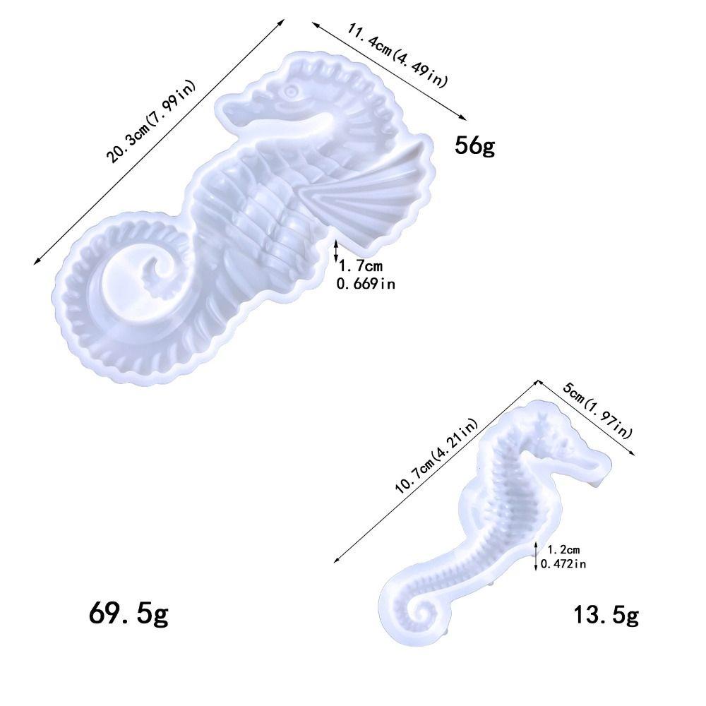 R-flower 2PCS Hippocampus Cetakan Silikon Art Kuda Laut Liontin Kristal Epoxy Casting Mould