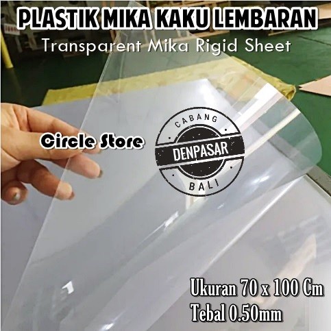 Plastik Mika Kaku Bening Lembar Pvc Rigid Sheet 70X100Cm 0.50Mm
