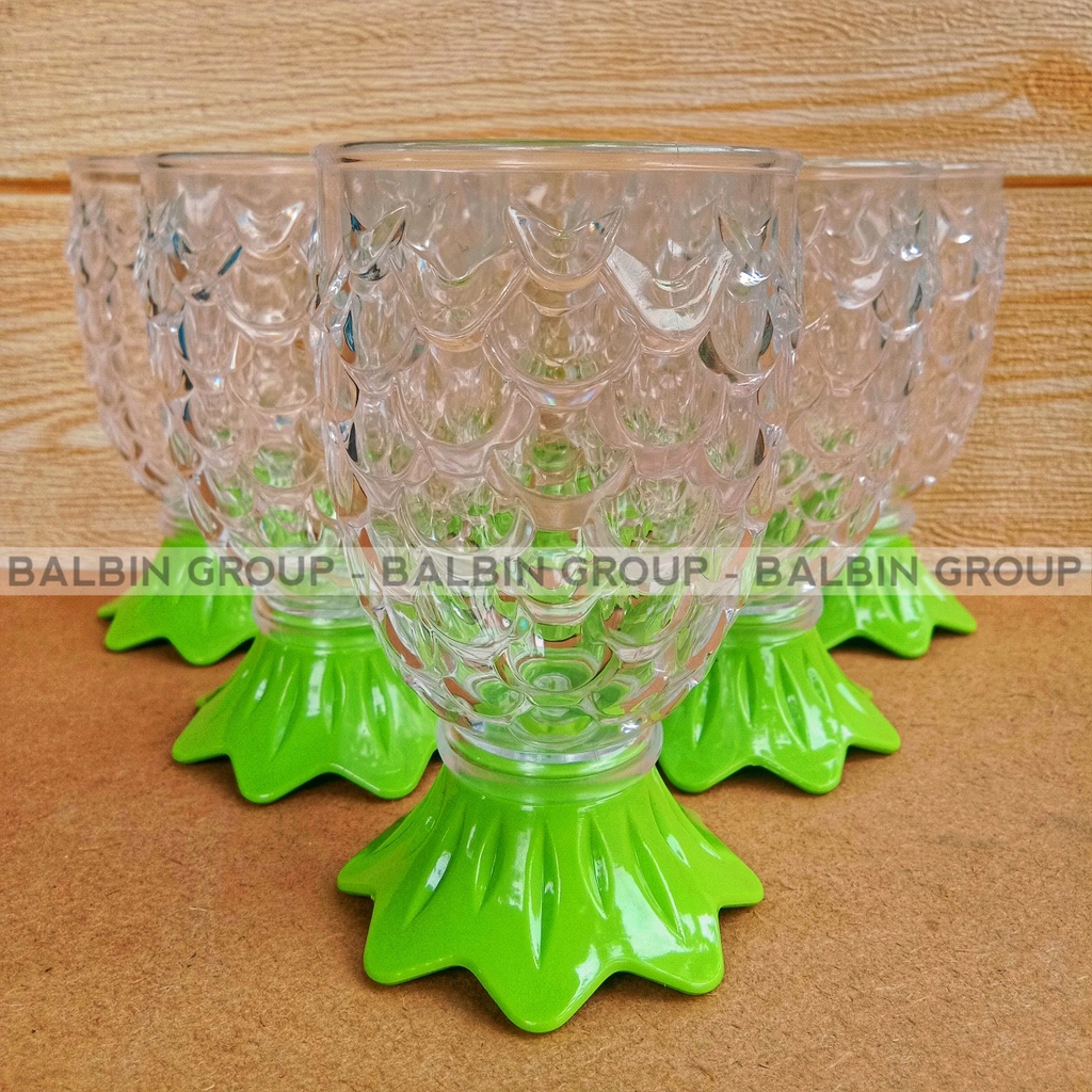 SATU SET ISI 12 PCS / 1 LUSIN | GELAS SIRUP GOLDEN SUNKIST 200.ML GELAS NANAS TERBARU - GELAS PLASTIK BPA FREE FOOD GRADE