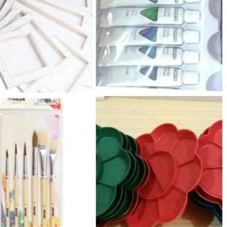 

paket lukis (kanvas 30x40+palet+kuas cat akrilic