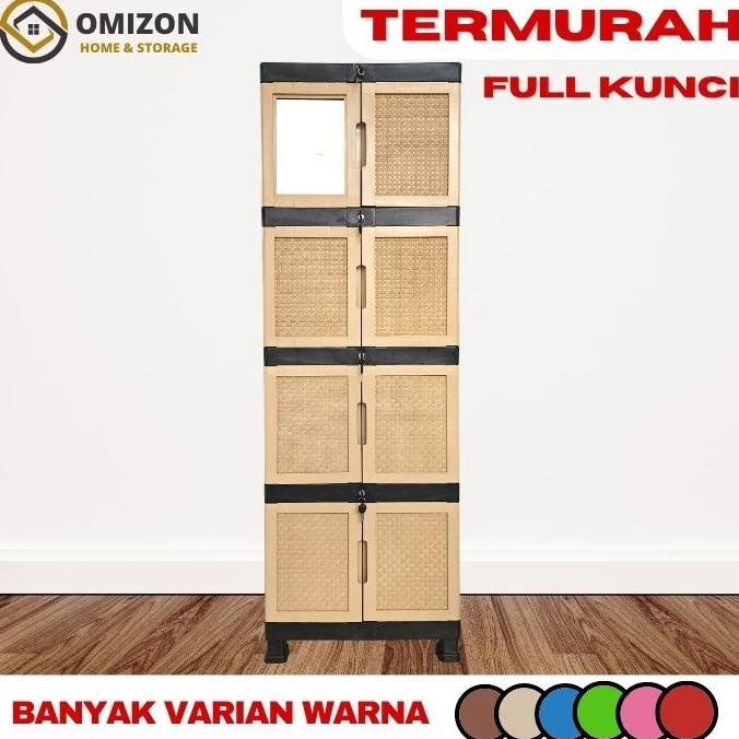 

Lemari Plastik Seri Rotan Susun 4 stock ready