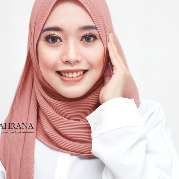 Pashmina Plisket Full Tanpa Garis Tengah Ceruty Babydoll El Zahrana - Hitam