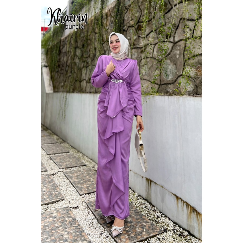 GAMIS KONDANGAN POLOS KHAIRIN DRESS PESTA MUSLIMAH