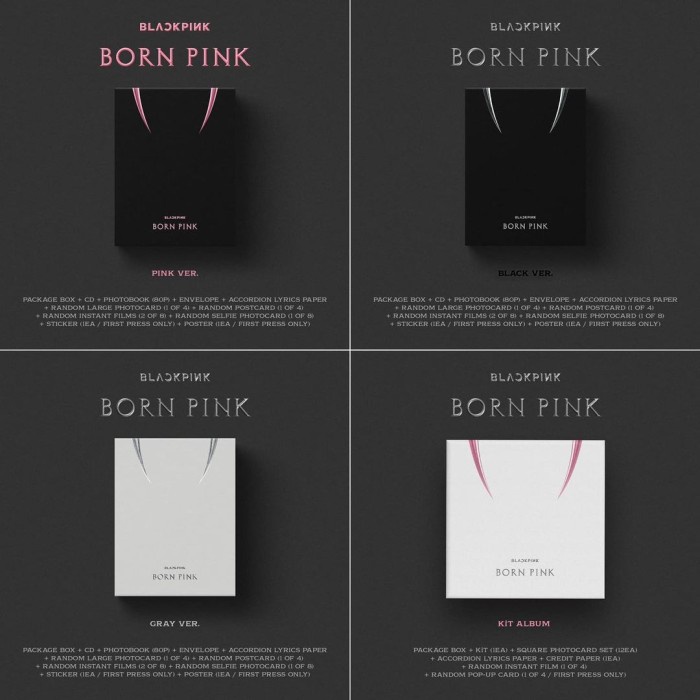 KPOP PO DP OFFICIAL BLACKPINK 2ND ALBUM BORN PINK SET VERSI KIT VINYL