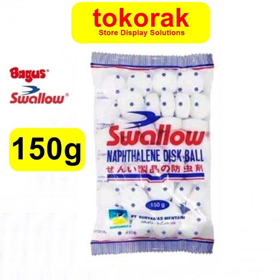 SWALLOW KAMPER NAPHTHALENE DISK BALL 150 GRAM KAPUR BARUS WARNA PUTIH