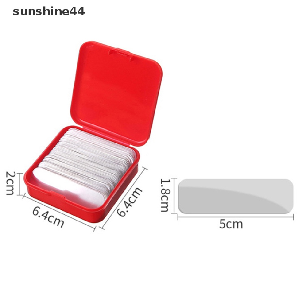 Sunshine 60pcs / Kotak Stiker Transparan Dua Sisi Universal Tanpa Bekas