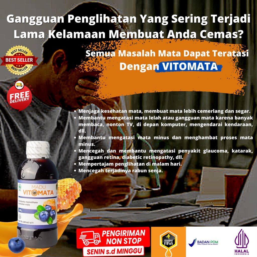 [BARU PROMO] Madu Vitomata Beli 2 NO Gratis 1 Vito Mata Fitomata Fito Mata Vitamata Vita Mata Obat H