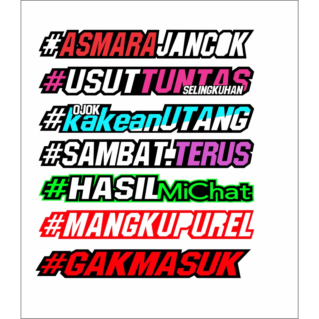 STIKER ASMARA/STIKER MINI/STIKER KATA KATA