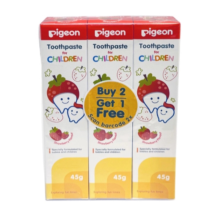 PIGEON TOOTHPASTE ORANGE / STRAWBERRY  45G BUY 2 FREE 1 /ODOL ANAK